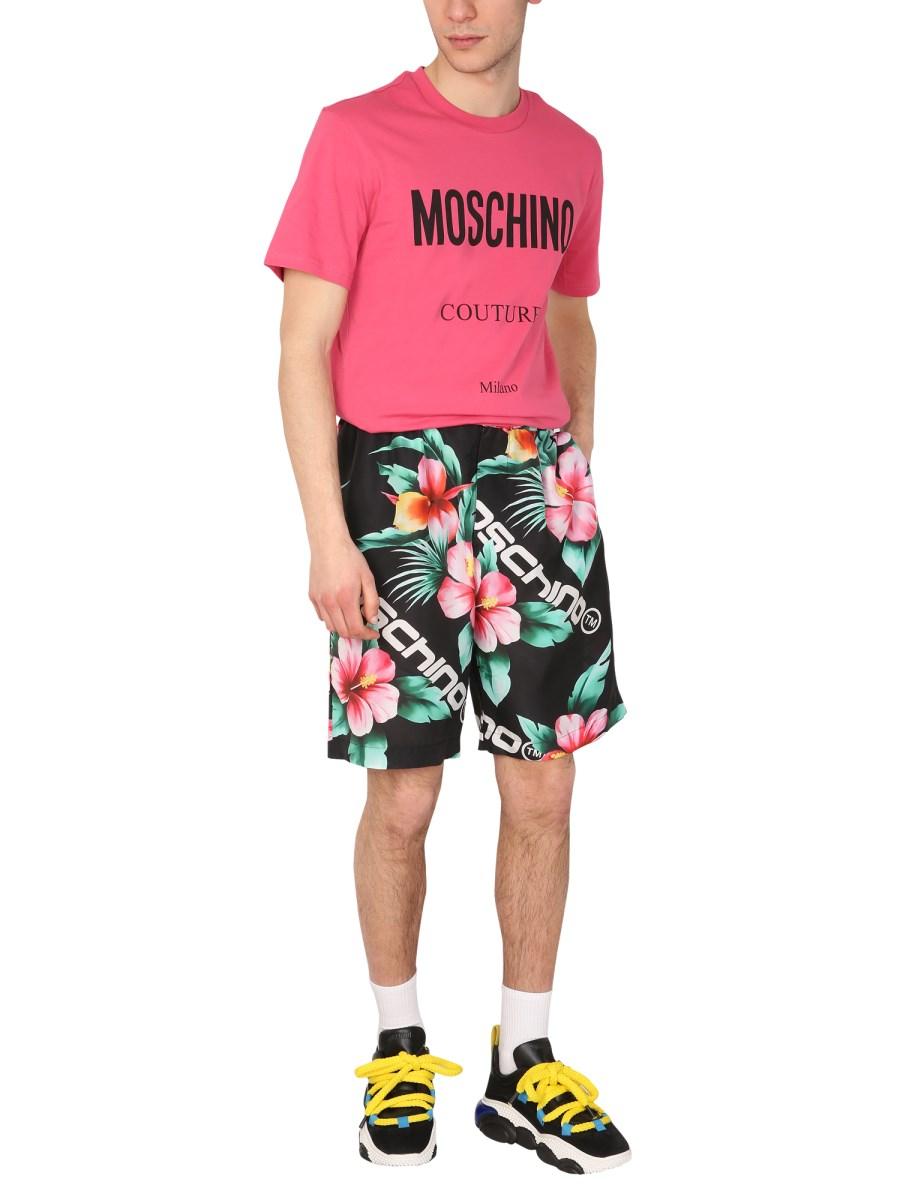 MOSCHINO BERMUDA "HIBISCUS" IN COTONE