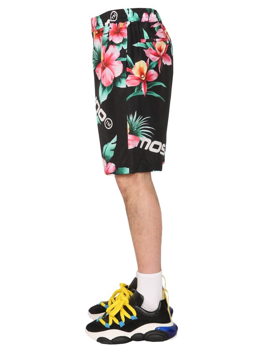 MOSCHINO BERMUDA "HIBISCUS" IN COTONE