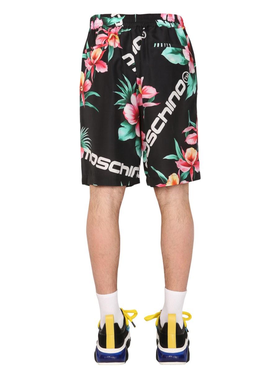 MOSCHINO BERMUDA "HIBISCUS" IN COTONE
