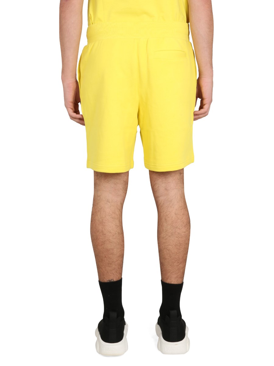 MOSCHINO BERMUDA IN FELPA DI COTONE CON LOGO