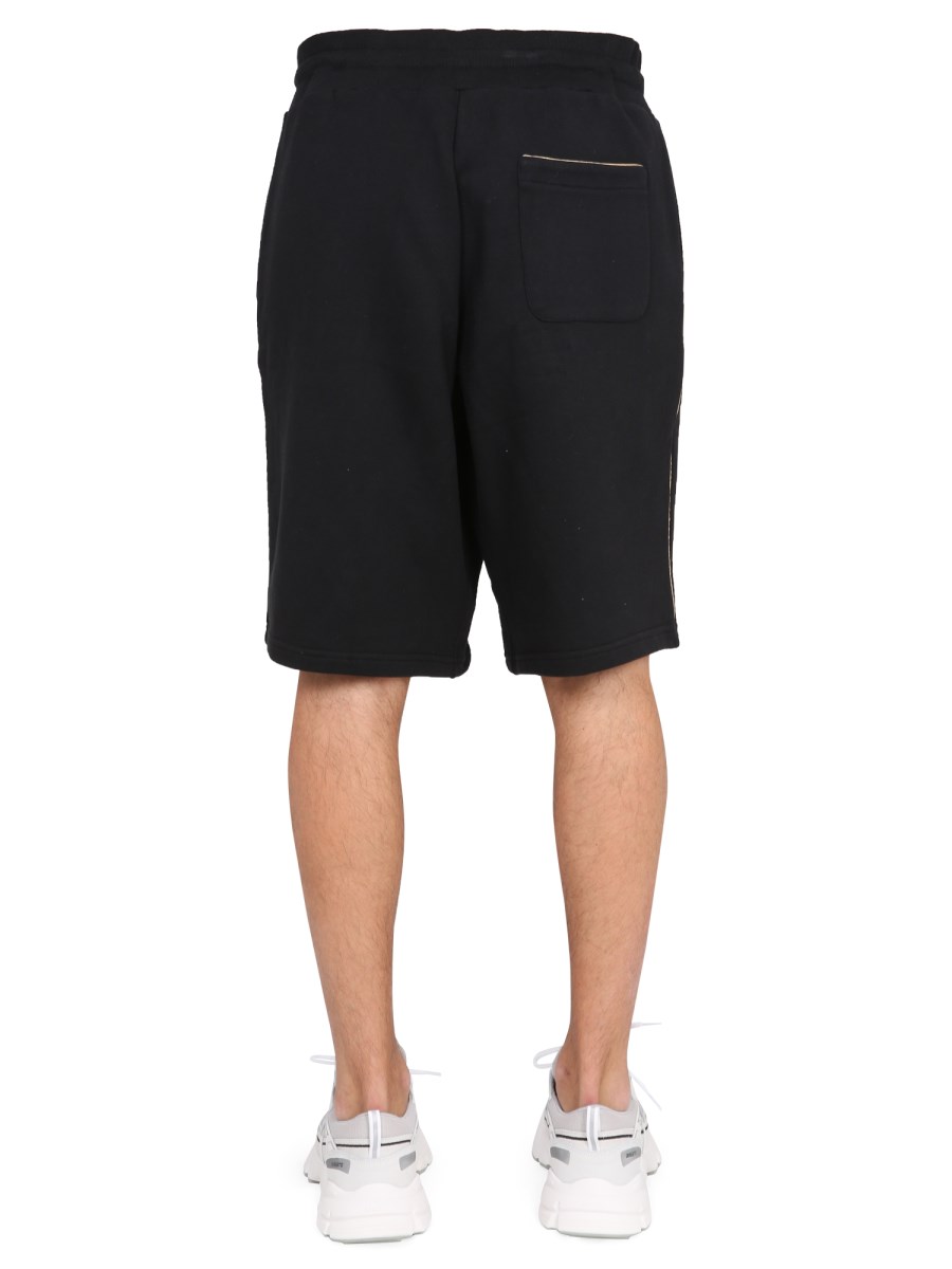 MOSCHINO BERMUDA IN FELPA DI COTONE CON LOGO