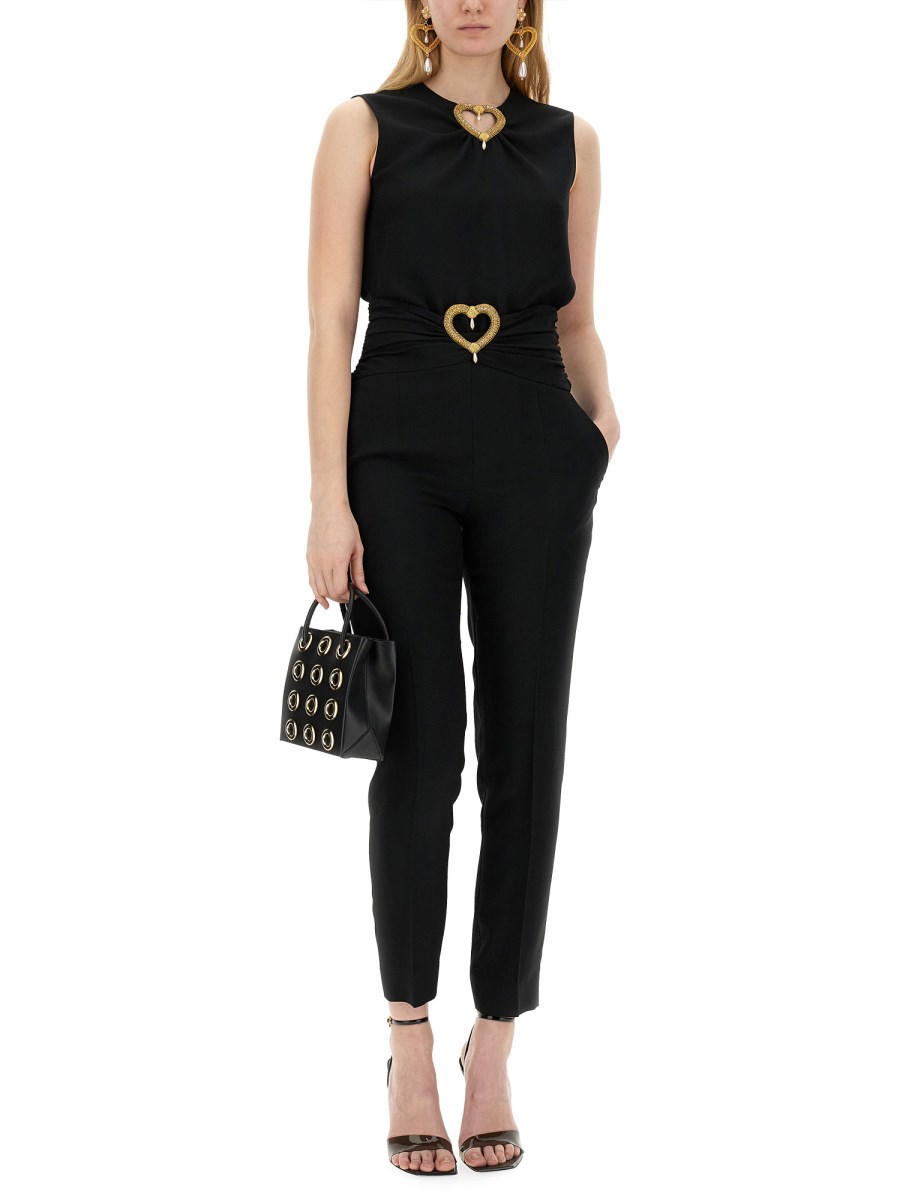 MOSCHINO BLUSA CON APPLICAZIONE HEART IN ACETATO