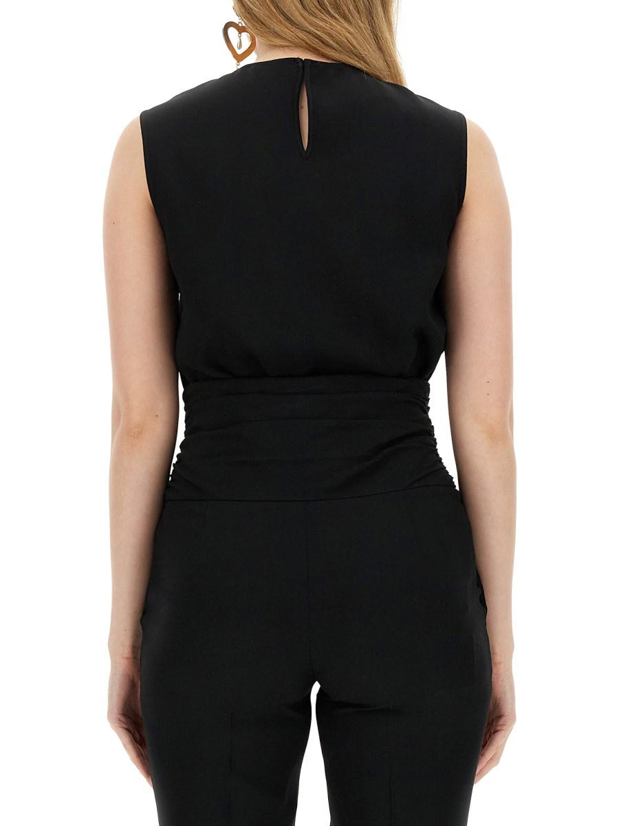 MOSCHINO BLUSA CON APPLICAZIONE HEART IN ACETATO