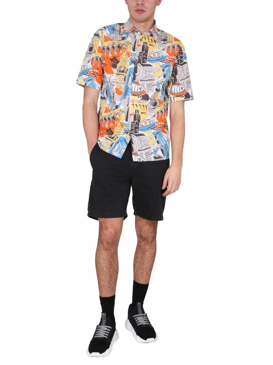 MOSCHINO CAMICIA IN COTONE CON STAMPA CITY
