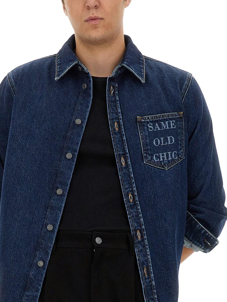 MOSCHINO CAMICIA "SAME OLD CHIC'" IN DENIM DI COTONE
