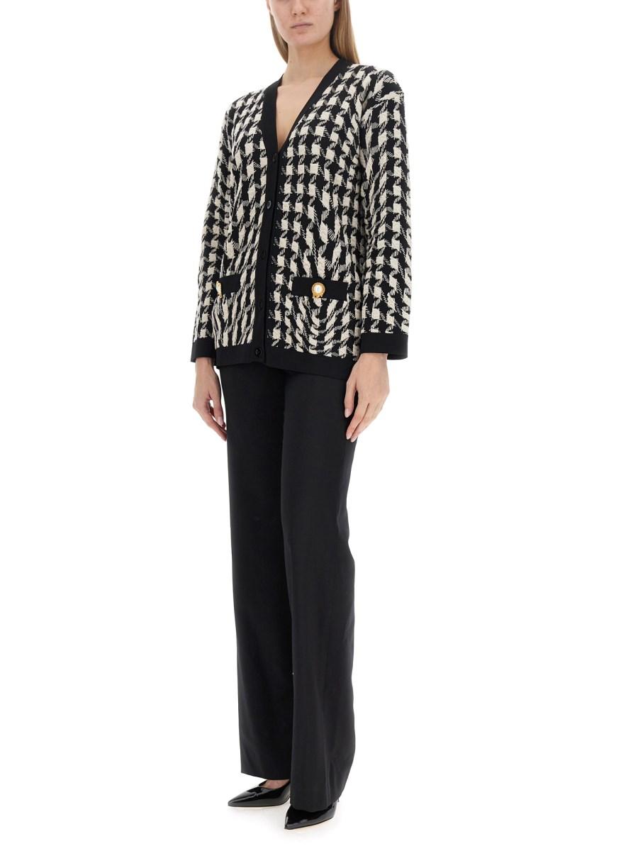 MOSCHINO CARDIGAN IN PIED DE POULE