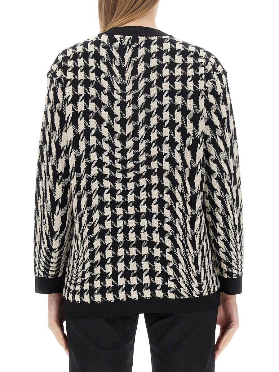 MOSCHINO CARDIGAN IN PIED DE POULE