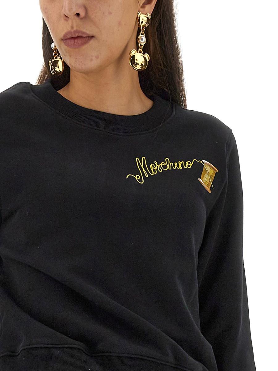 MOSCHINO FELPA IN COTONE CON LOGO