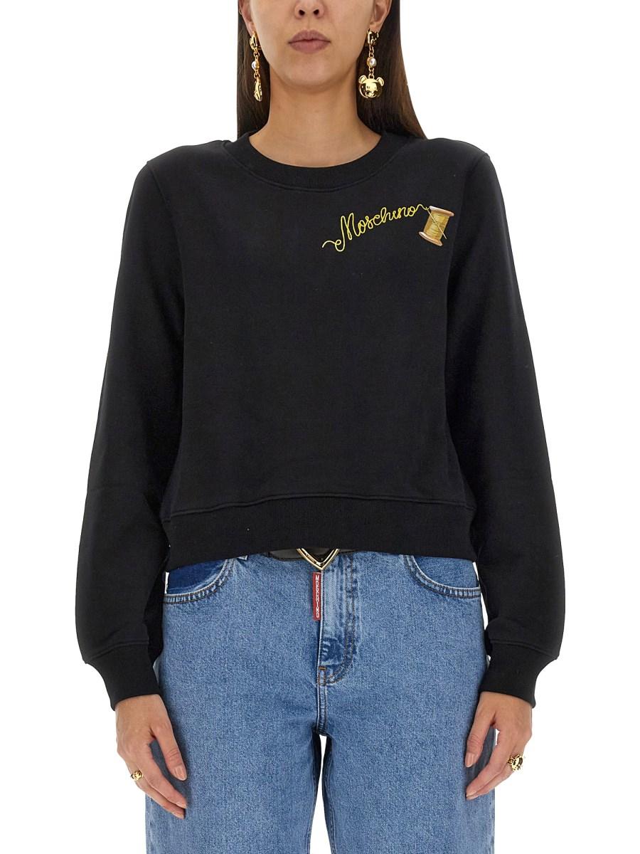 MOSCHINO FELPA IN COTONE CON LOGO