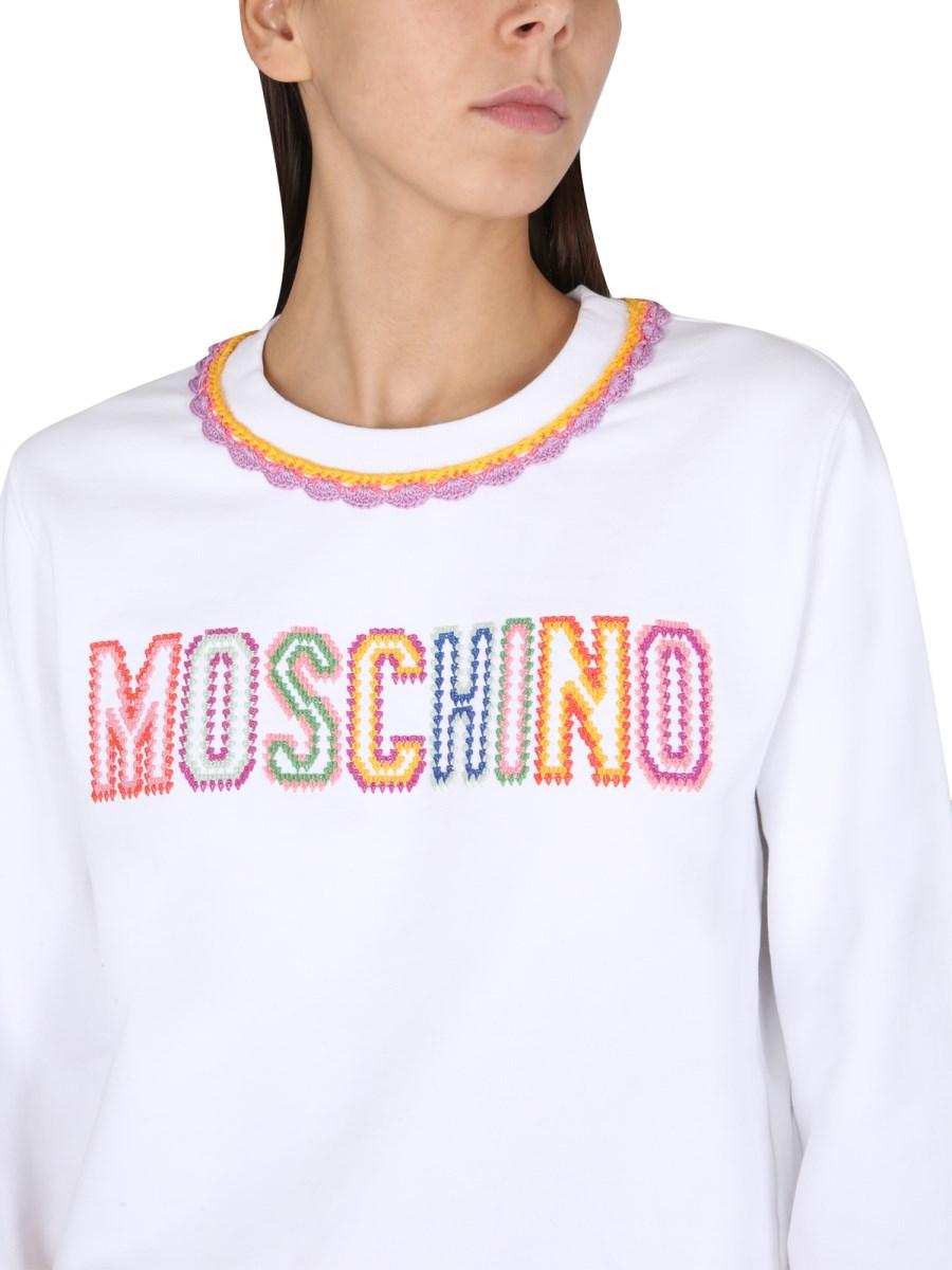 MOSCHINO FELPA IN COTONE CON RICAMO LOGO
