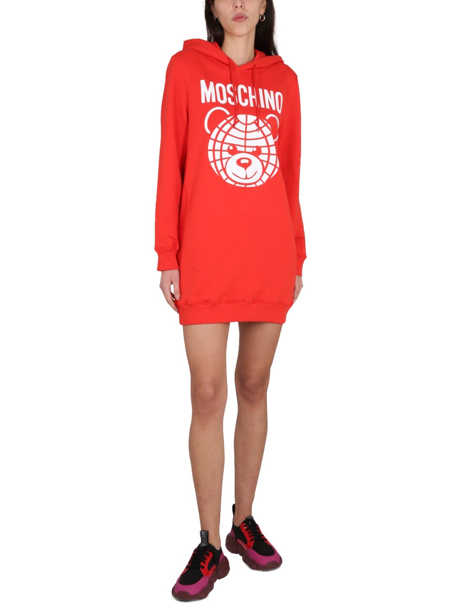 MOSCHINO FELPA IN COTONE CON STAMPA LOGO