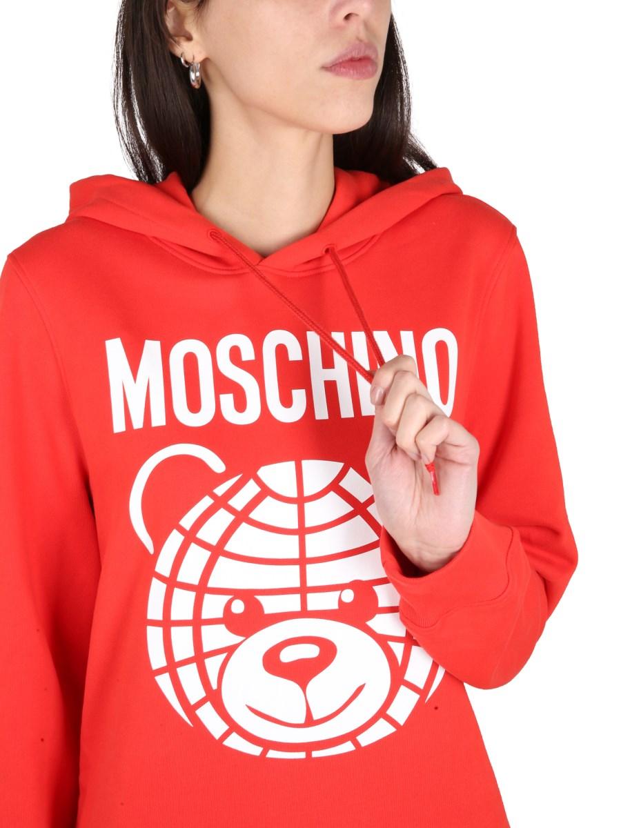 MOSCHINO FELPA IN COTONE CON STAMPA LOGO