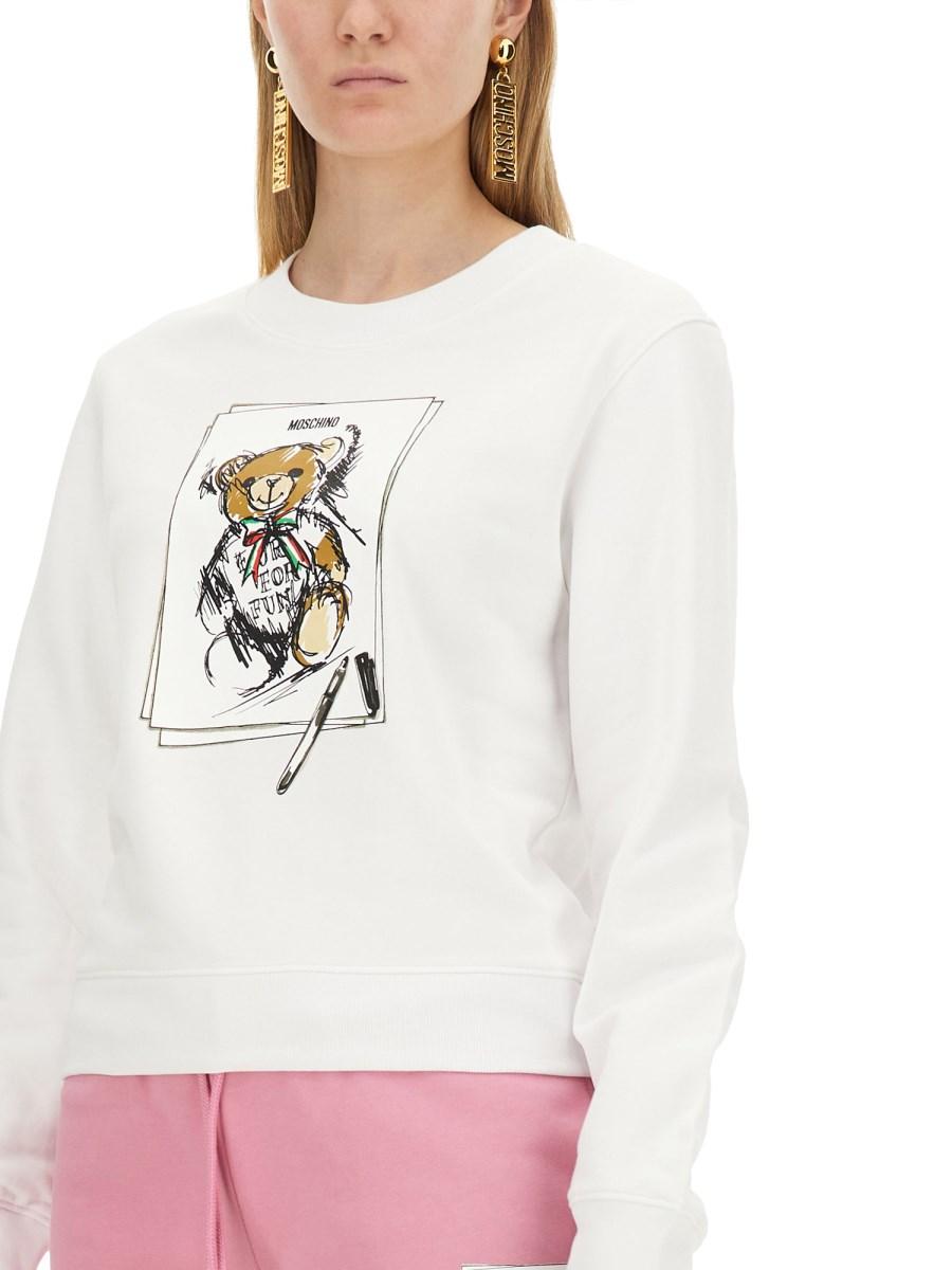 MOSCHINO FELPA IN COTONE CON STAMPA TEDDY
