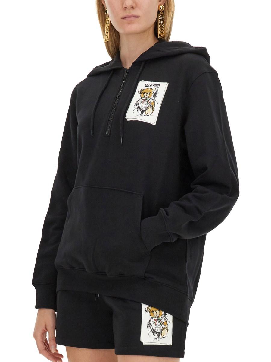 MOSCHINO FELPA IN COTONE CON STAPA LOGO