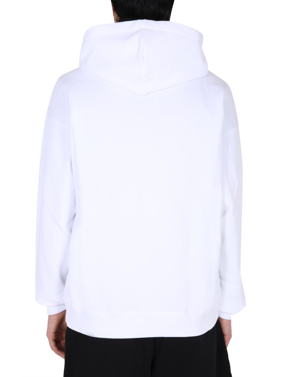 MOSCHINO FELPA IN COTONE CON ZIP E STAMPA SLOGAN
