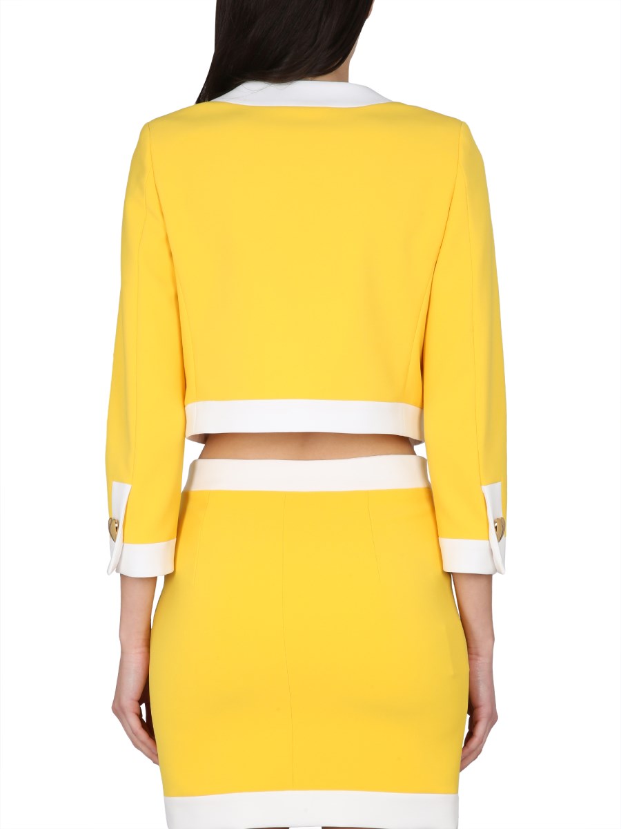 MOSCHINO GIACCA IN CRÊPE HEART BUTTONS