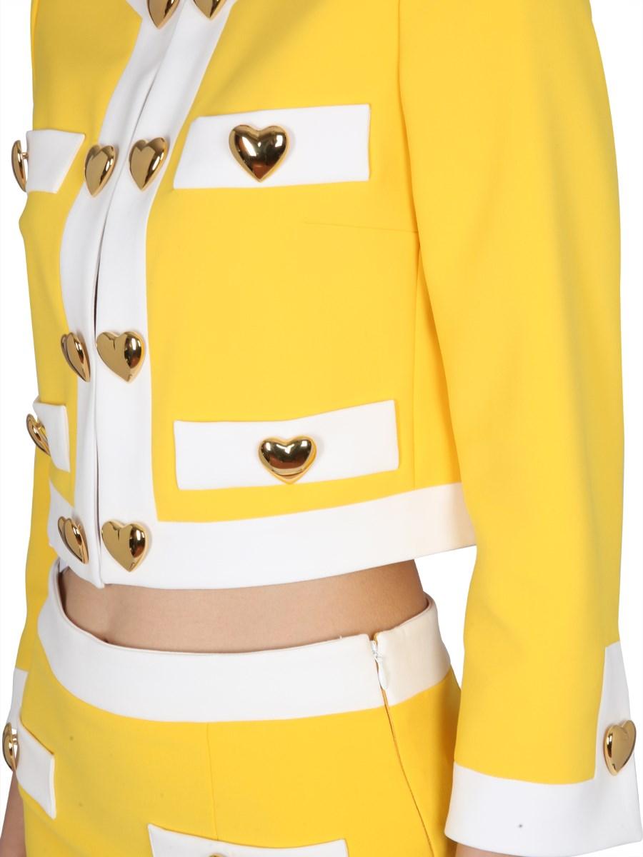 MOSCHINO GIACCA IN CRÊPE HEART BUTTONS
