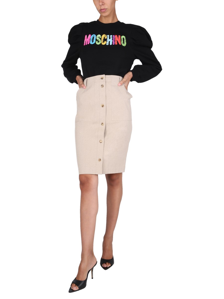 MOSCHINO GONNA "SAFARI" IN GABARDINA DI COTONE