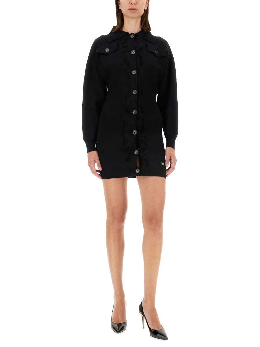 MOSCHINO JEANS ABITO MINI IN MAGLIA DI VISCOSA