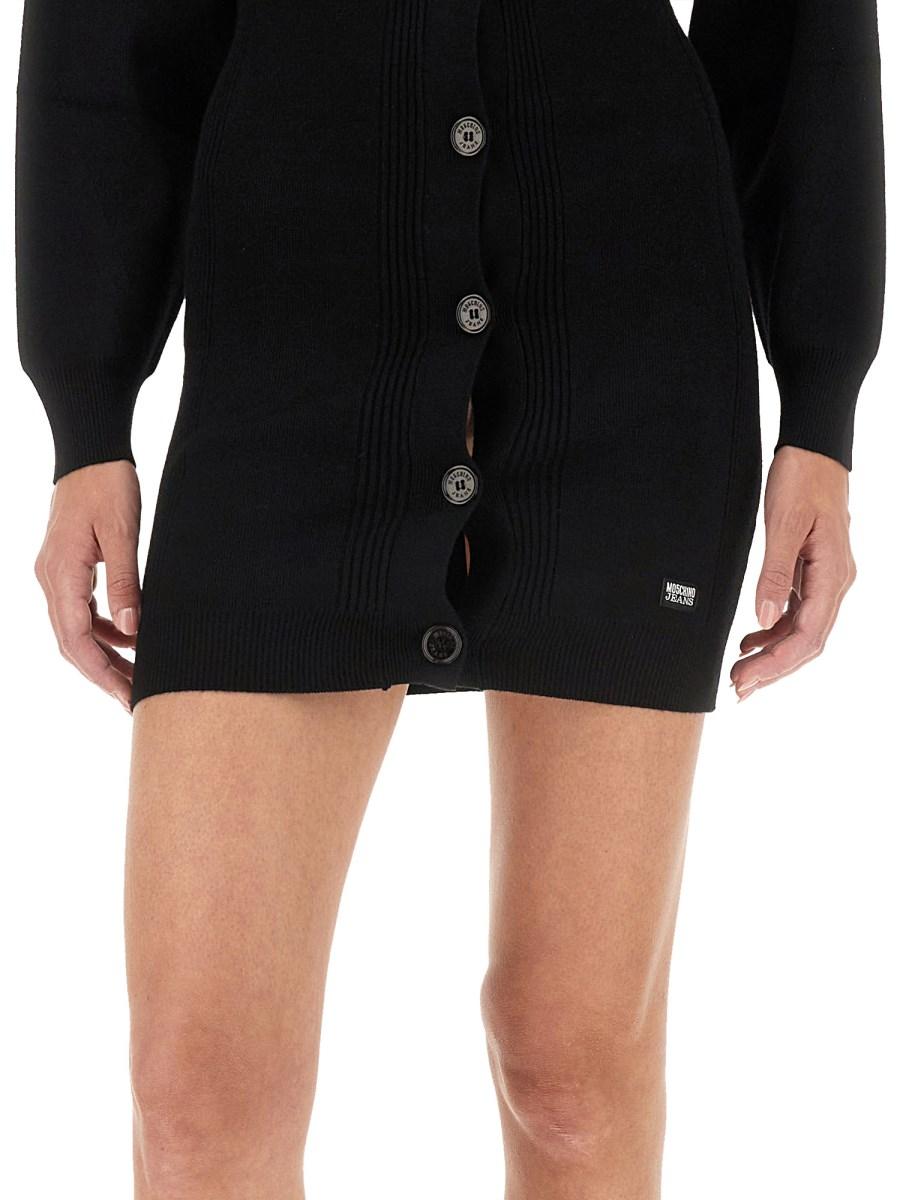 MOSCHINO JEANS ABITO MINI IN MAGLIA DI VISCOSA