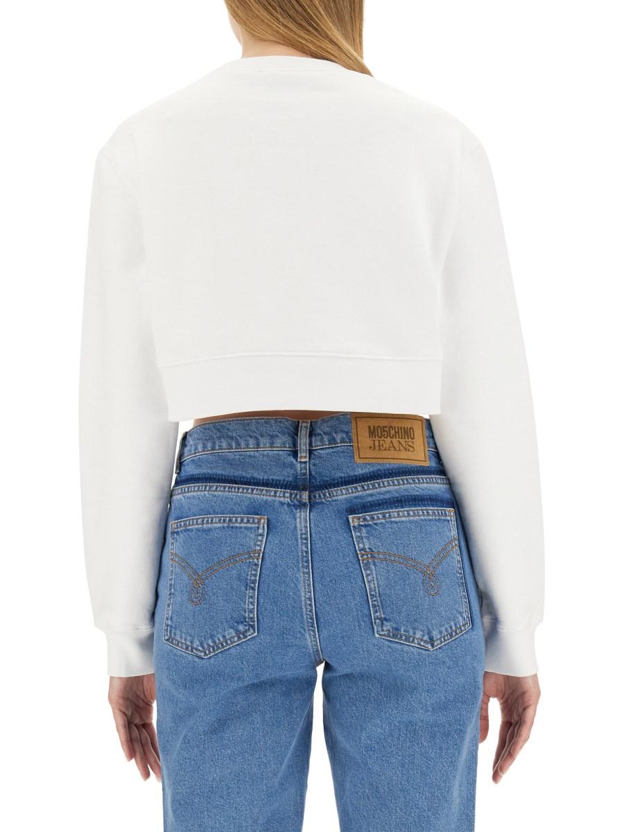 MOSCHINO JEANS FELPA IN COTONE CON STAMPA LOGO
