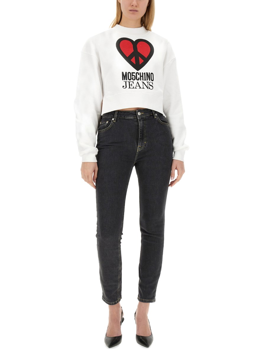 MOSCHINO JEANS JEANS SKINNY FIT IN DENIM DI COTONE