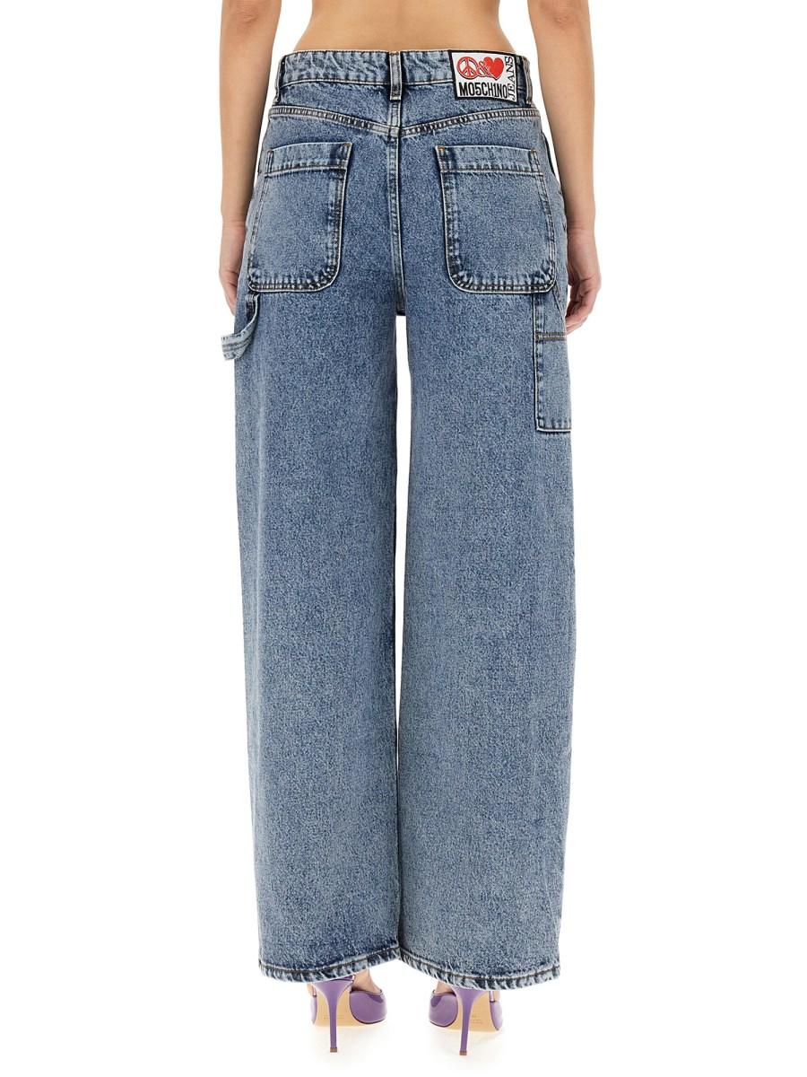 MOSCHINO JEANS JEANS WIDE LEG IN DENIM DI COTONE