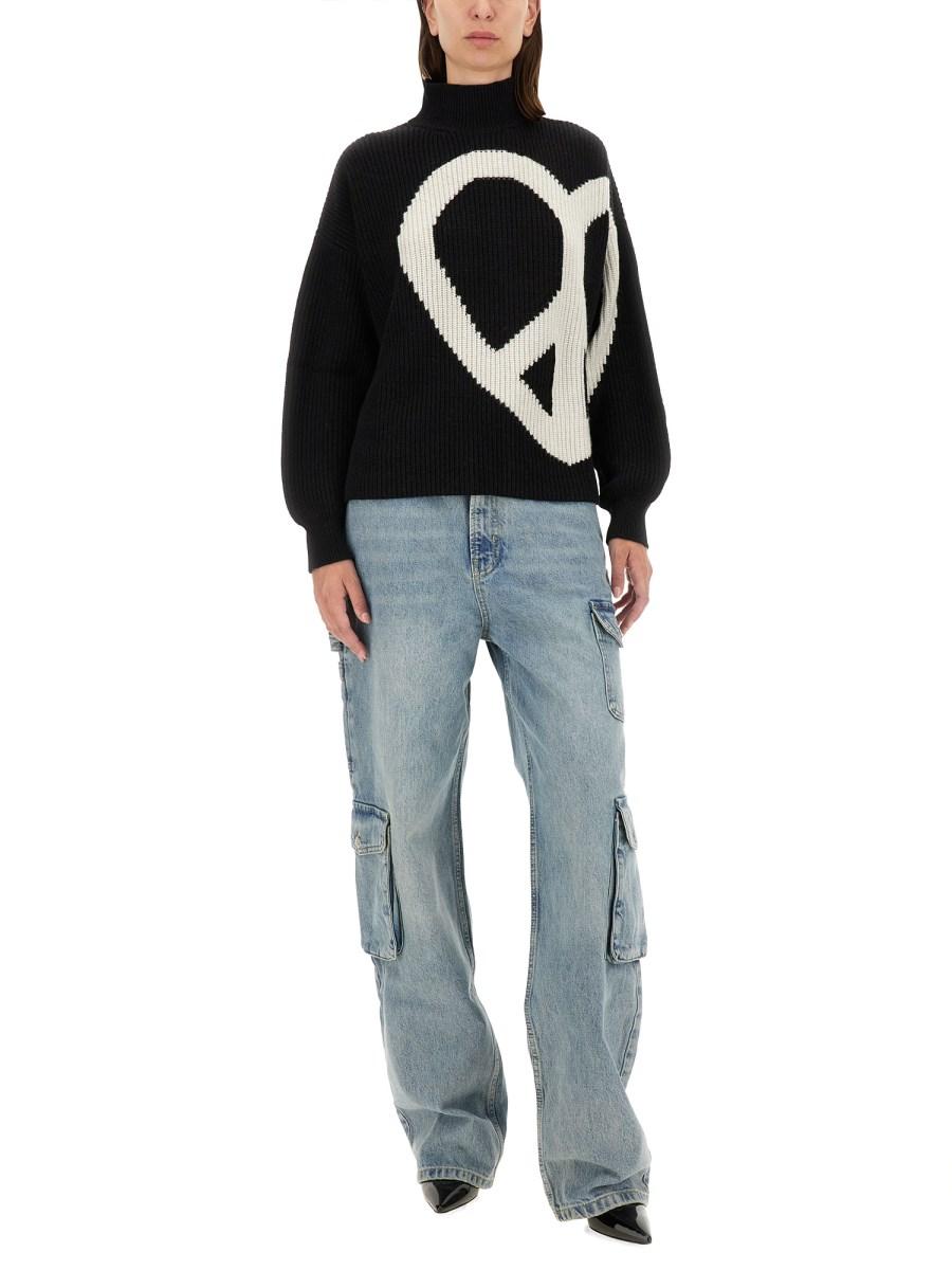 MOSCHINO JEANS MAGLIA IN LANA CON LOGO