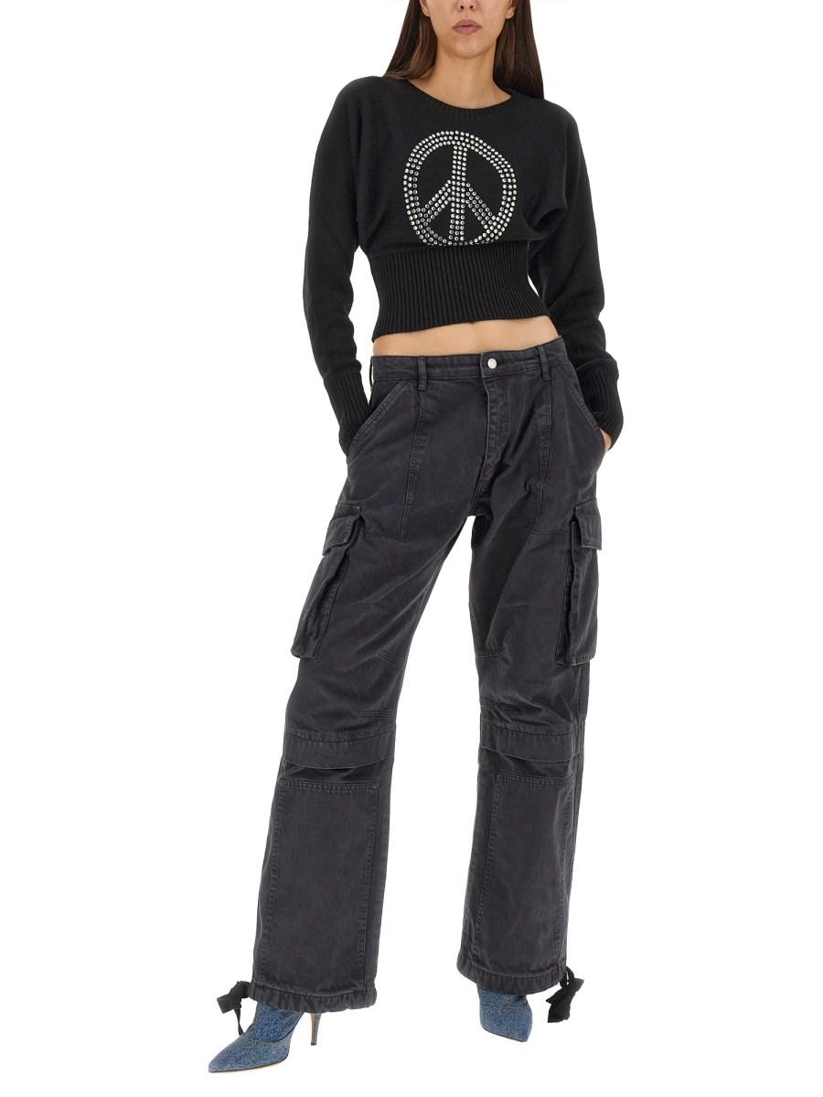 MOSCHINO JEANS MAGLIA PEACE SYMBOL IN MISTO LANA