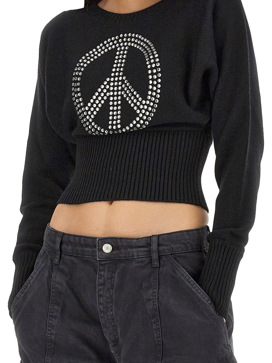 MOSCHINO JEANS MAGLIA PEACE SYMBOL IN MISTO LANA