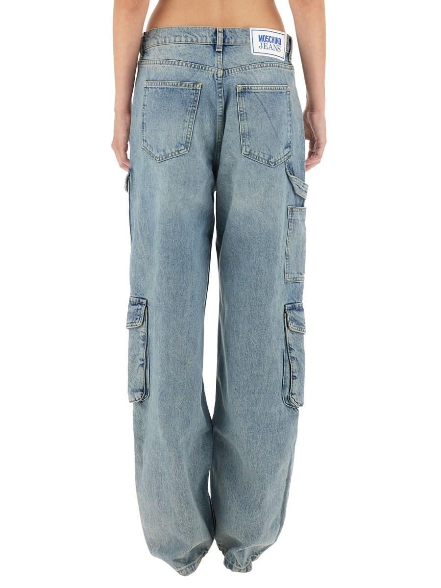 MOSCHINO JEANS PANTALONE CARGO IN DENIM