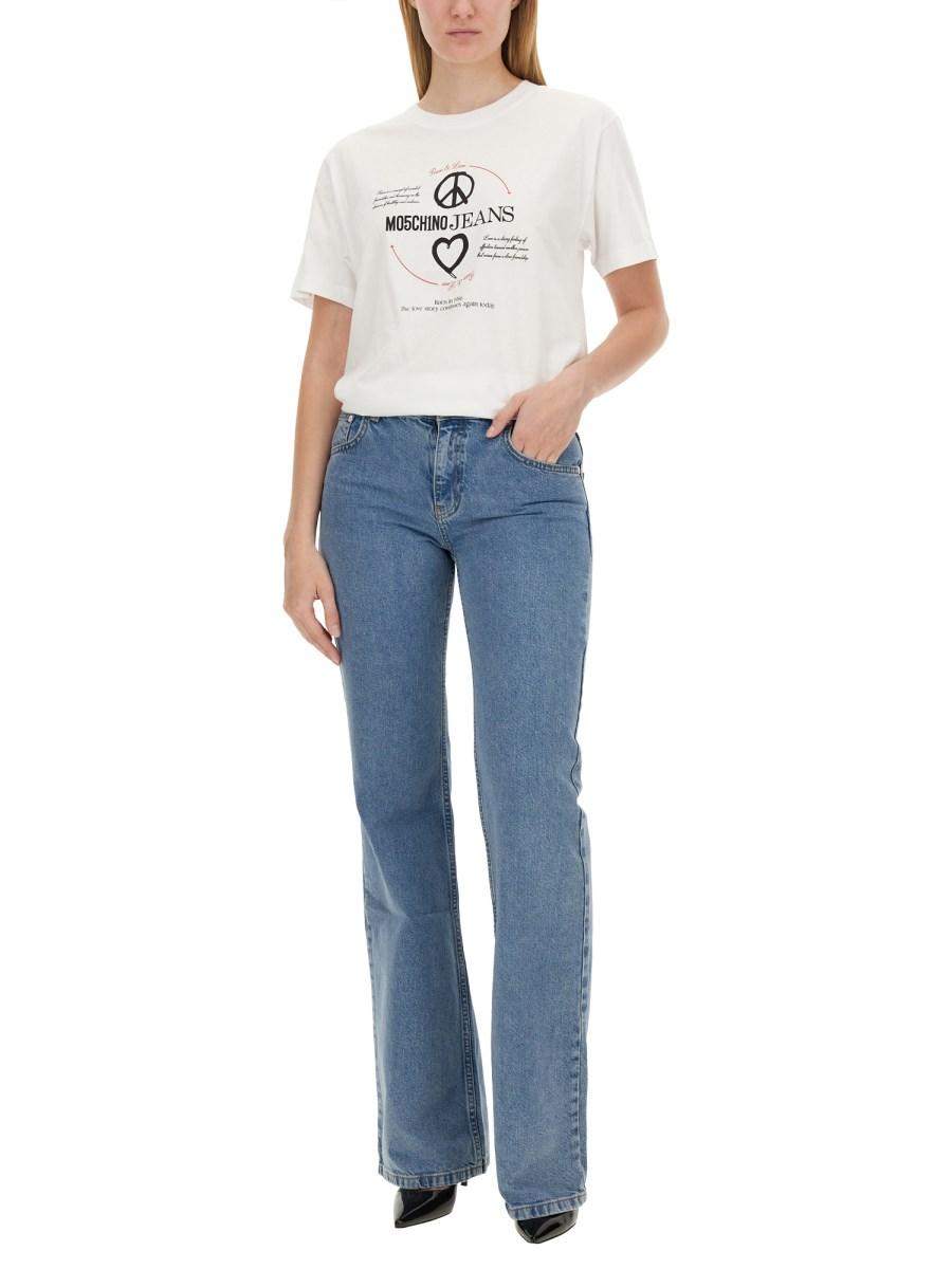 MOSCHINO JEANS T-SHIRT CON STAMPA