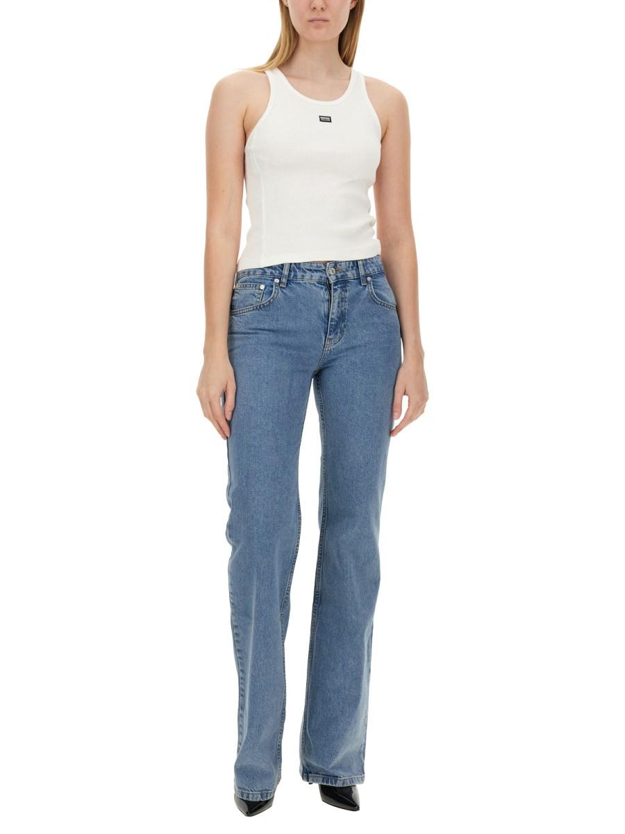 MOSCHINO JEANS TOP CON LOGO IN COTONE