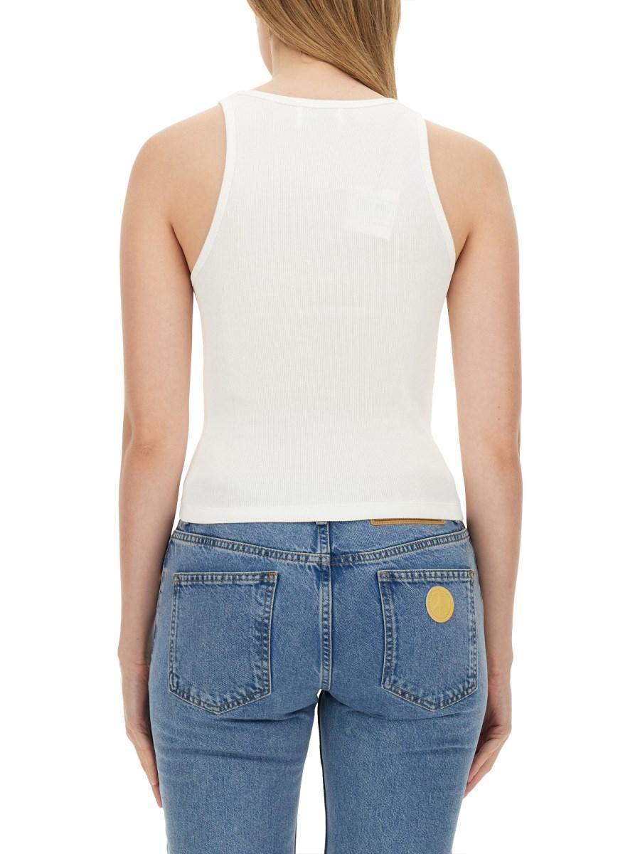 MOSCHINO JEANS TOP CON LOGO IN COTONE