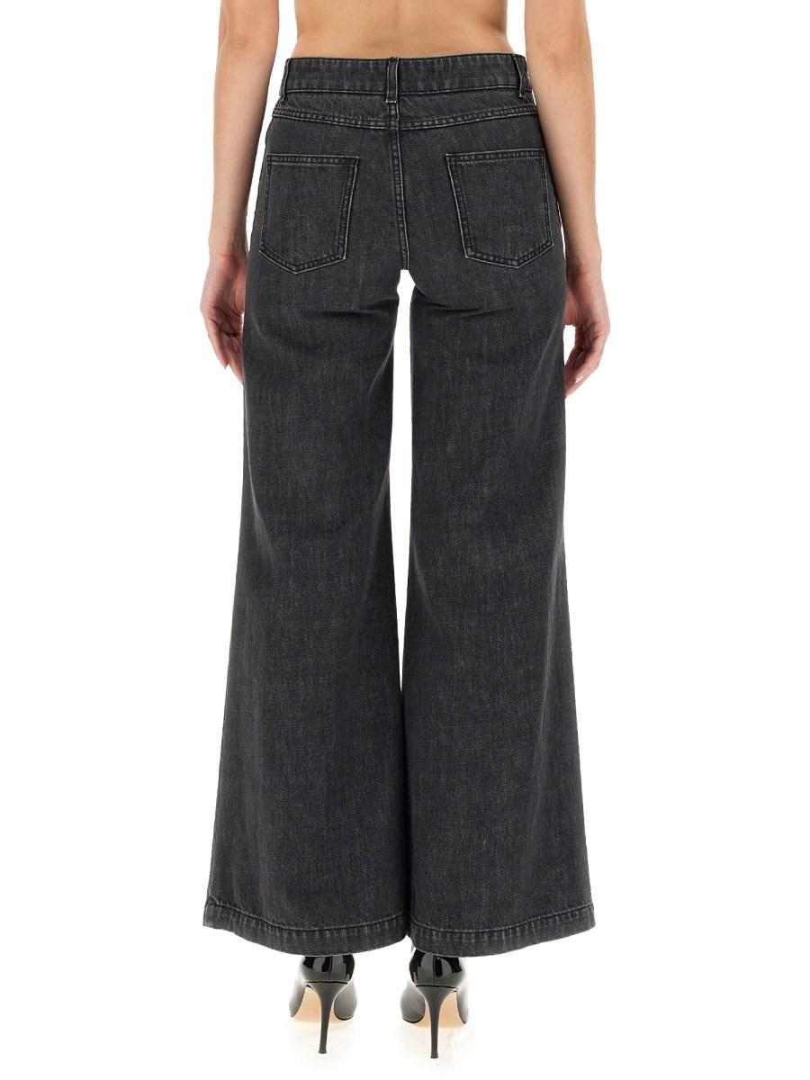 MOSCHINO JEANS WIDE LEG IN DENIM DI COTONE