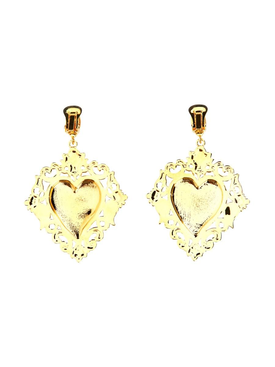 MOSCHINO ORECCHINI "GOLD HEART" IN OTTONE