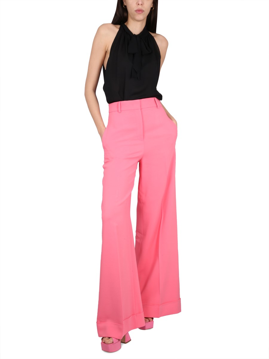 MOSCHINO PANTALONE A VITA ALTA IN CRÊPE DI VISCOSA