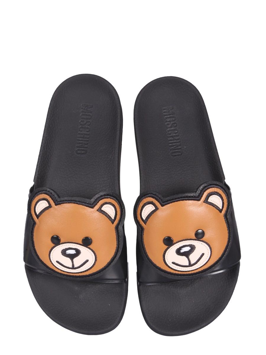 MOSCHINO SANDALO SLIDE IN GOMMA CON TEDDY BEAR