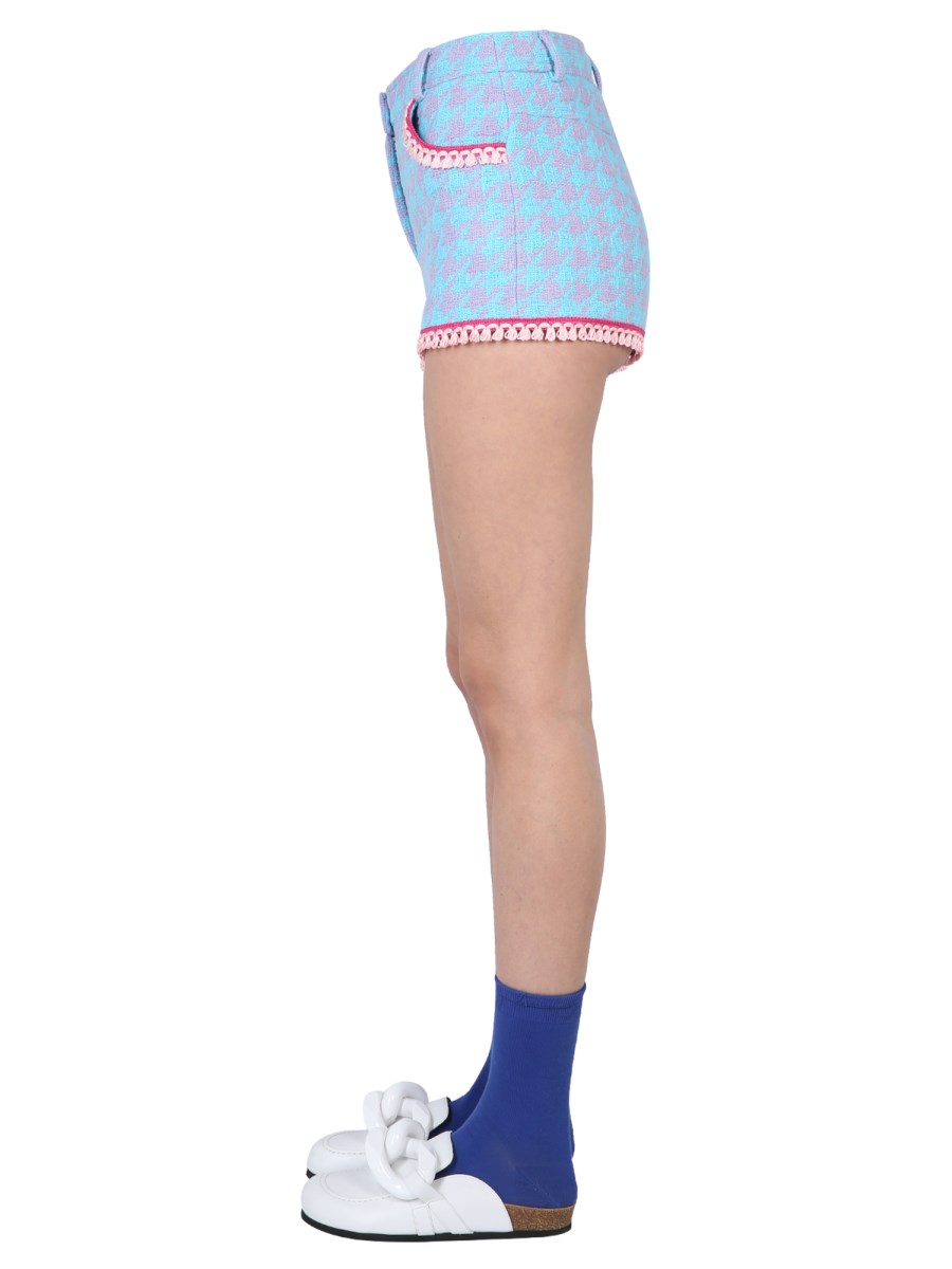 MOSCHINO SHORTS "PIED DE POULE" IN COTONE E NYLON