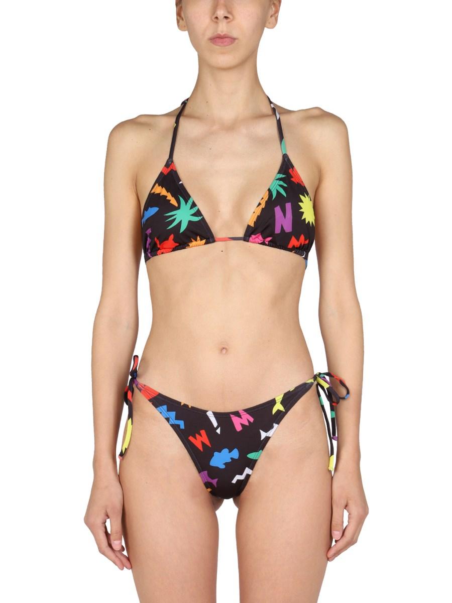 MOSCHINO SLIP BIKINI CON STAMPA ALL OVER