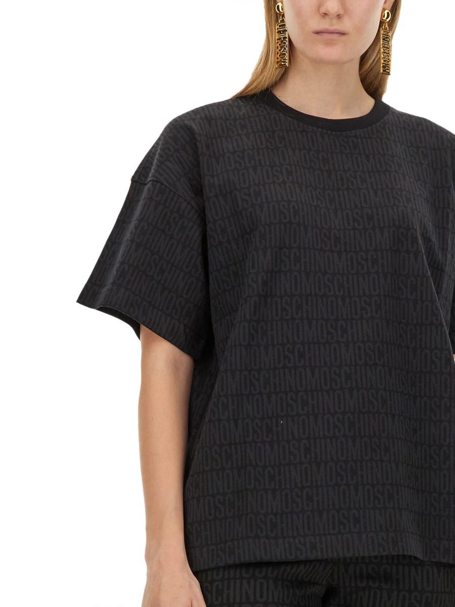 MOSCHINO T-SHIRT CON LOGO ALL OVER