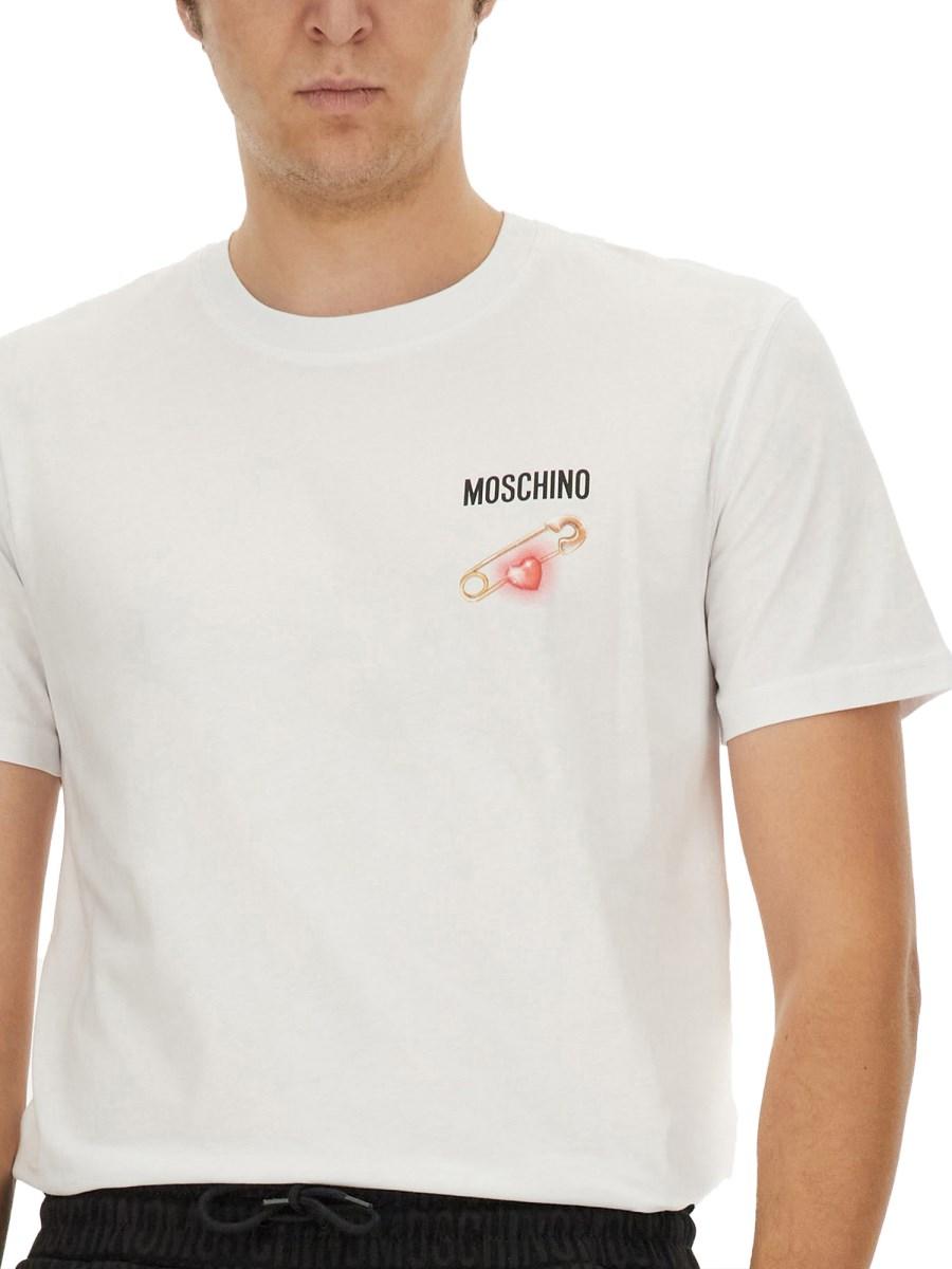 MOSCHINO T-SHIRT HEART SAFETY PIN