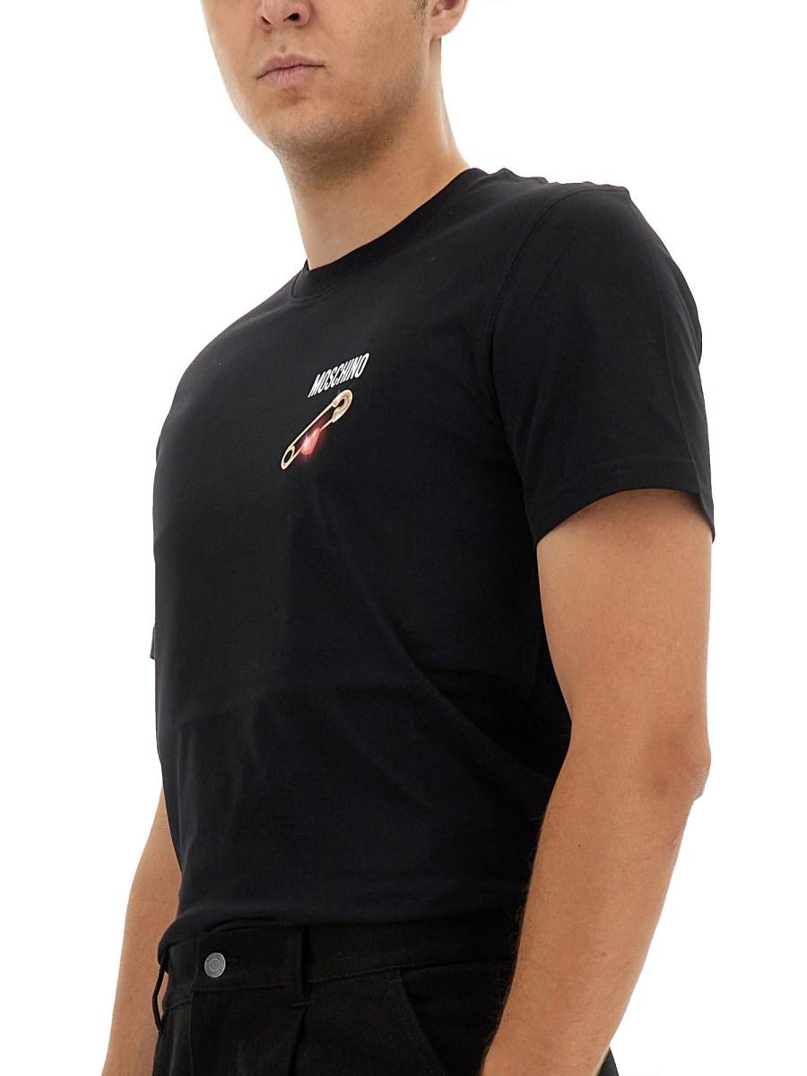 MOSCHINO T-SHIRT IN COTONE CON PATCH LOGO
