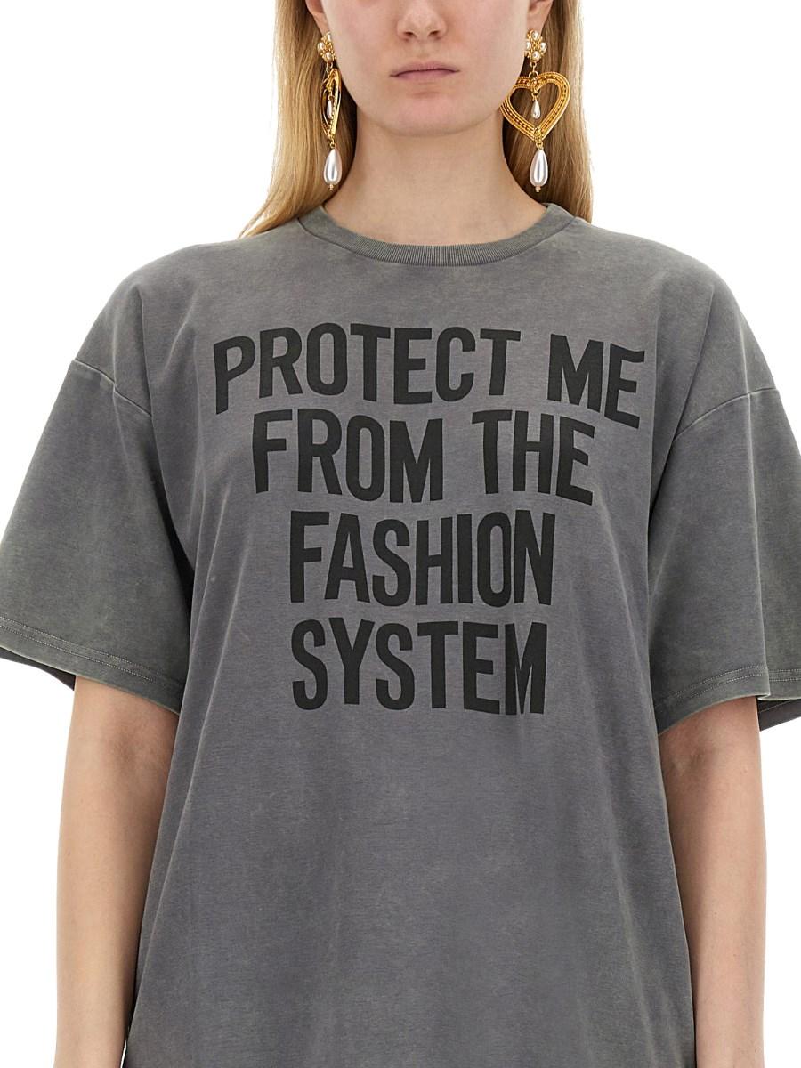 MOSCHINO T-SHIRT IN JERSEY DI COTONE CON LOGO