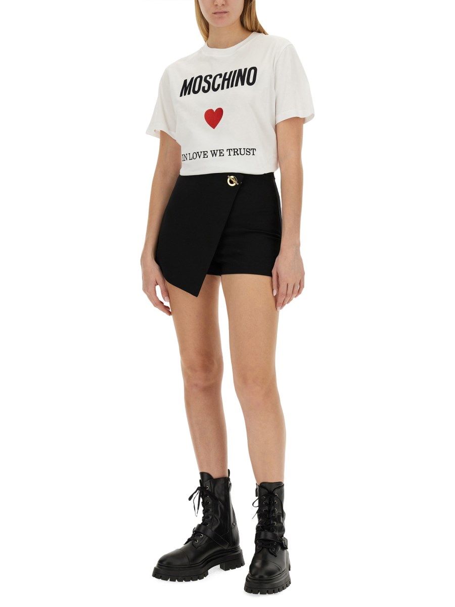 MOSCHINO T-SHIRT IN JERSEY DI COTONE CON LOGO