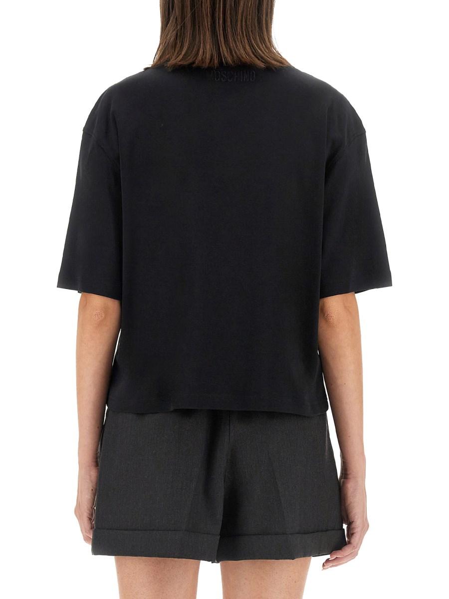 MOSCHINO T-SHIRT IN JERSEY DI COTONE CON LOGO