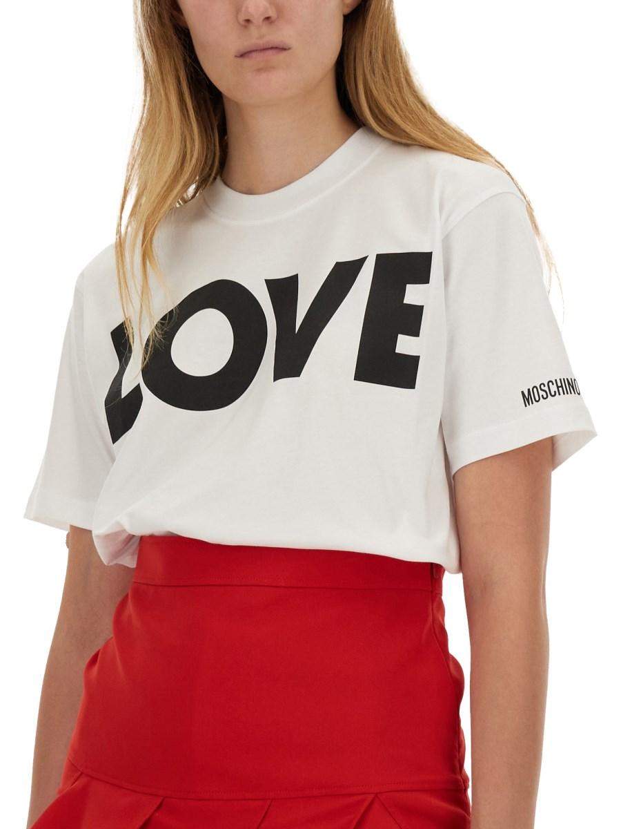 MOSCHINO T-SHIRT IN JERSEY DI COTONE CON LOGO