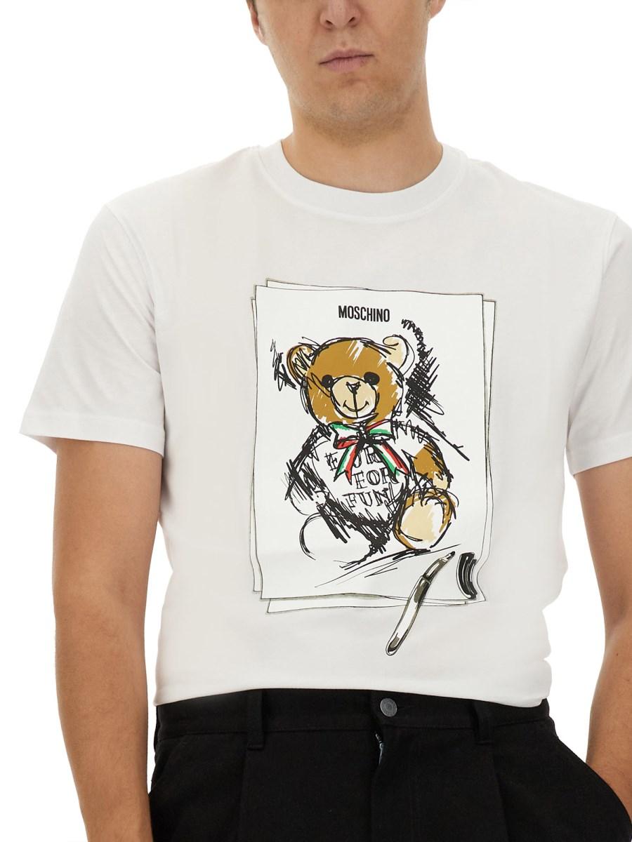 MOSCHINO T-SHIRT IN JERSEY DI COTONE TEDDY BEAR