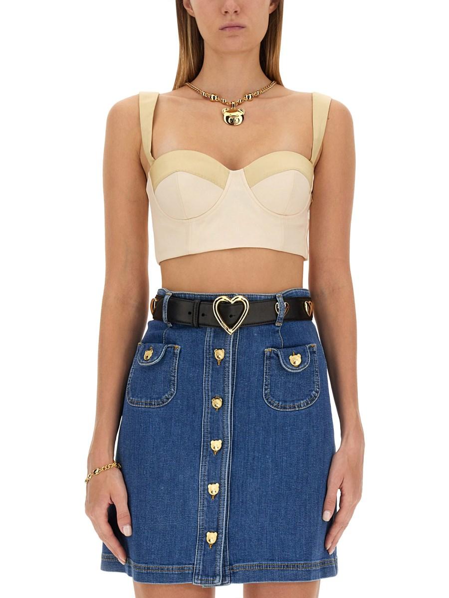 MOSCHINO TOP BUSTIER IN LANA
