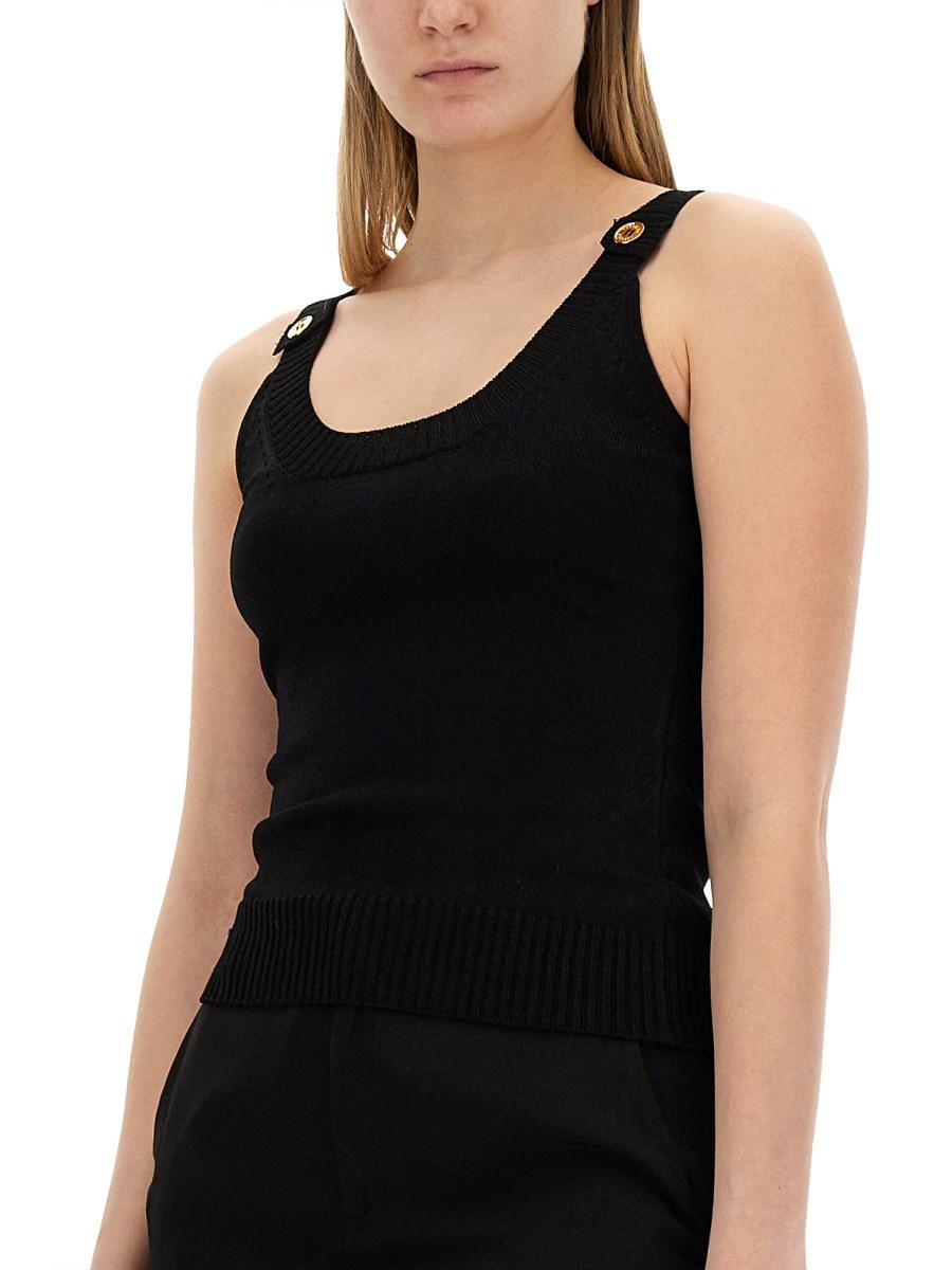MOSCHINO TOP IN MAGLIA DI VISCOSA